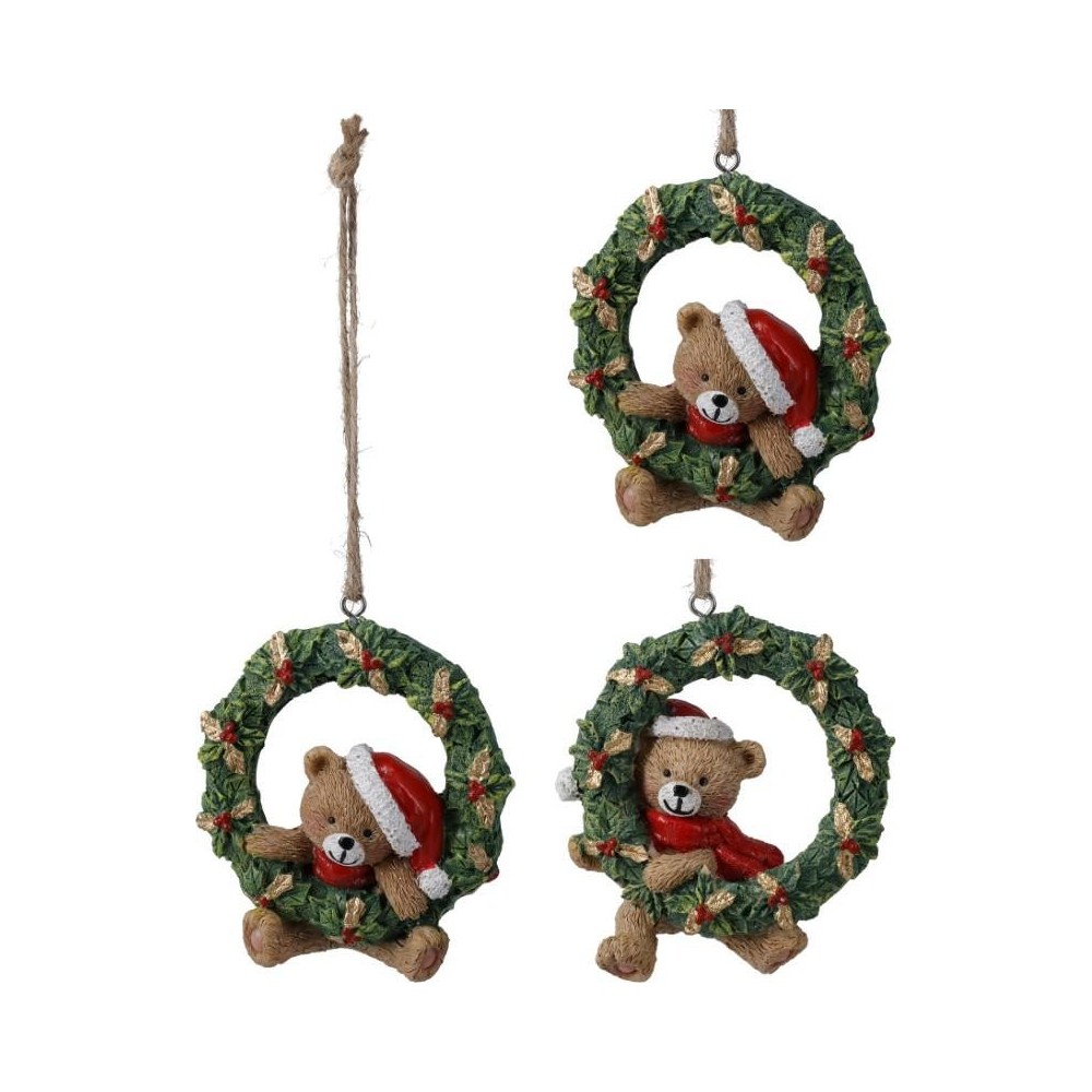ORSO CON GHIRLANDA PENDENTE D.9 3 ASSORTITI